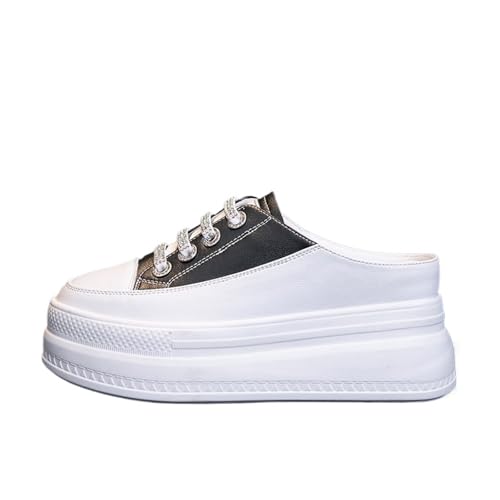 Womens Sandals Summer outdoor wear half slippers for women with thick soles and inner heightening white platform shoes sandals - Main Image