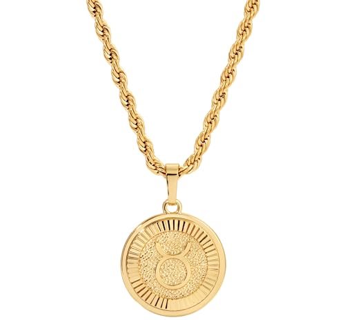 18k Gold Plated Zodiac Necklace & Pendant - Gold Necklace for Women & Men, Tarnish & Water Resistant, Birthday Gifts for Women & Men