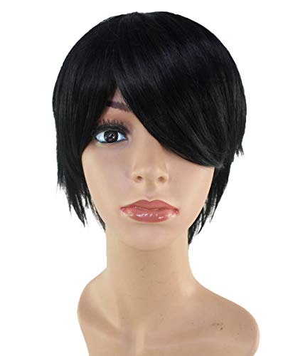 [Wigs2you.com] ���f�B�[�X �V���[�g���C���[�X�^�C���E�B�b�O �u���b�N �O���t�� �ϔM�t�@�C�o�[ ���R�Ȏd�オ�� �R�X�v���E���i�g���E�C�x���g�p