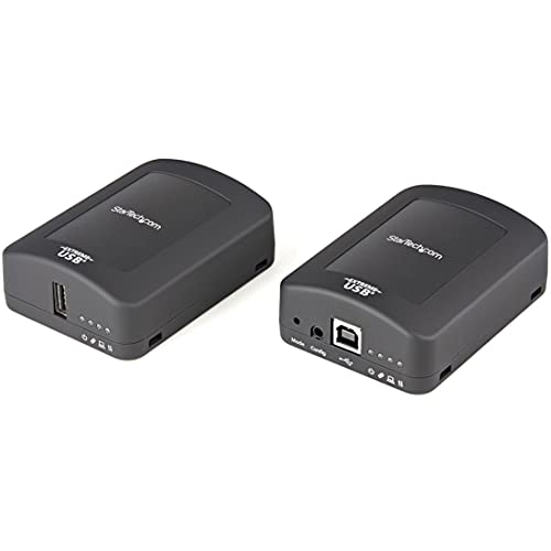Image of StarTech.com USB 2.0 Extender Over Cat5e /Cat6 Cable (RJ45) - Locally or Remotely Powered Industrial Metal USB Extender Adapter Kit w /ESD Protection - 330ft /100m - 480 Mbps (USB2001EXT2PNA)