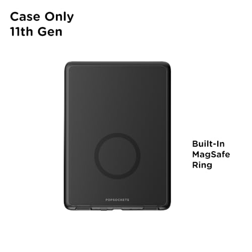 Image of PopSockets Kindle Paperwhite 2021 Case (11th Gen, 6.8 inch) & Signature Edition - Slim Protective Cover with Built-in MagSafe-Compatible Ring for MagSafe PopGrip, E-Reader Accessory - Black Translucent