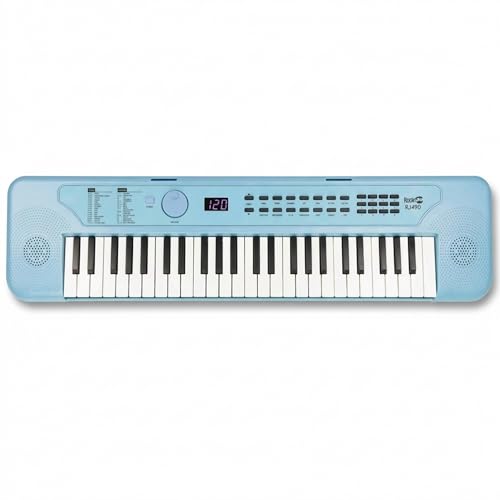 RockJam 49 Key Keyboard Piano, Portable Electronic Music Keyboard with Speakers, USB-C Power or Battery Operation, Headphone Input, 200 Tones, 200 Rhythms, Note Stickers & Lessons