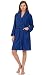 TowelSelections Womens Short Terry Bathrobe Turkish Cotton Robe Medium Blue Iris