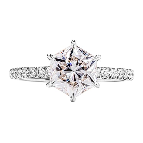 Diamant hexagone 2 carats femme cadeau mariage luxe D VVS1