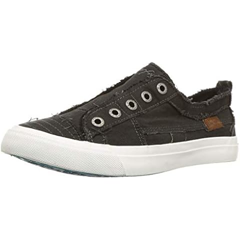 Blowfish Malibu Women's Play Slip On Sneaker, Black Smoked Canvas Cover