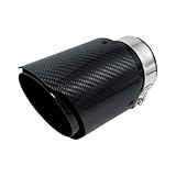 Carbon Fiber Exhaust Tips 3' Inlet 4'Outlet, Universal Tailpipe 3 Inch Exhaust Muffler Tip