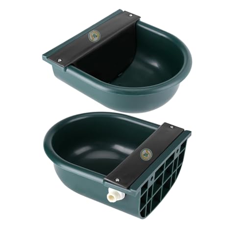 Image of CJ Farms Automatic Water Bowl for Cows, Goats, Sheep, Buffalo - 4L Capacity, Green Color, Float Ball Valve, Unbreakable Plastic, Durable Animal Drinking Bowl