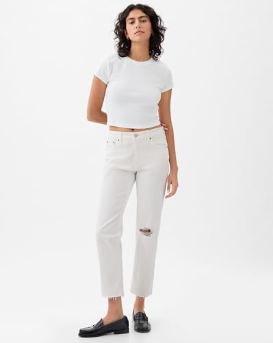 Image of Gap Women Straight Fit High Rise Clean Washed Jean