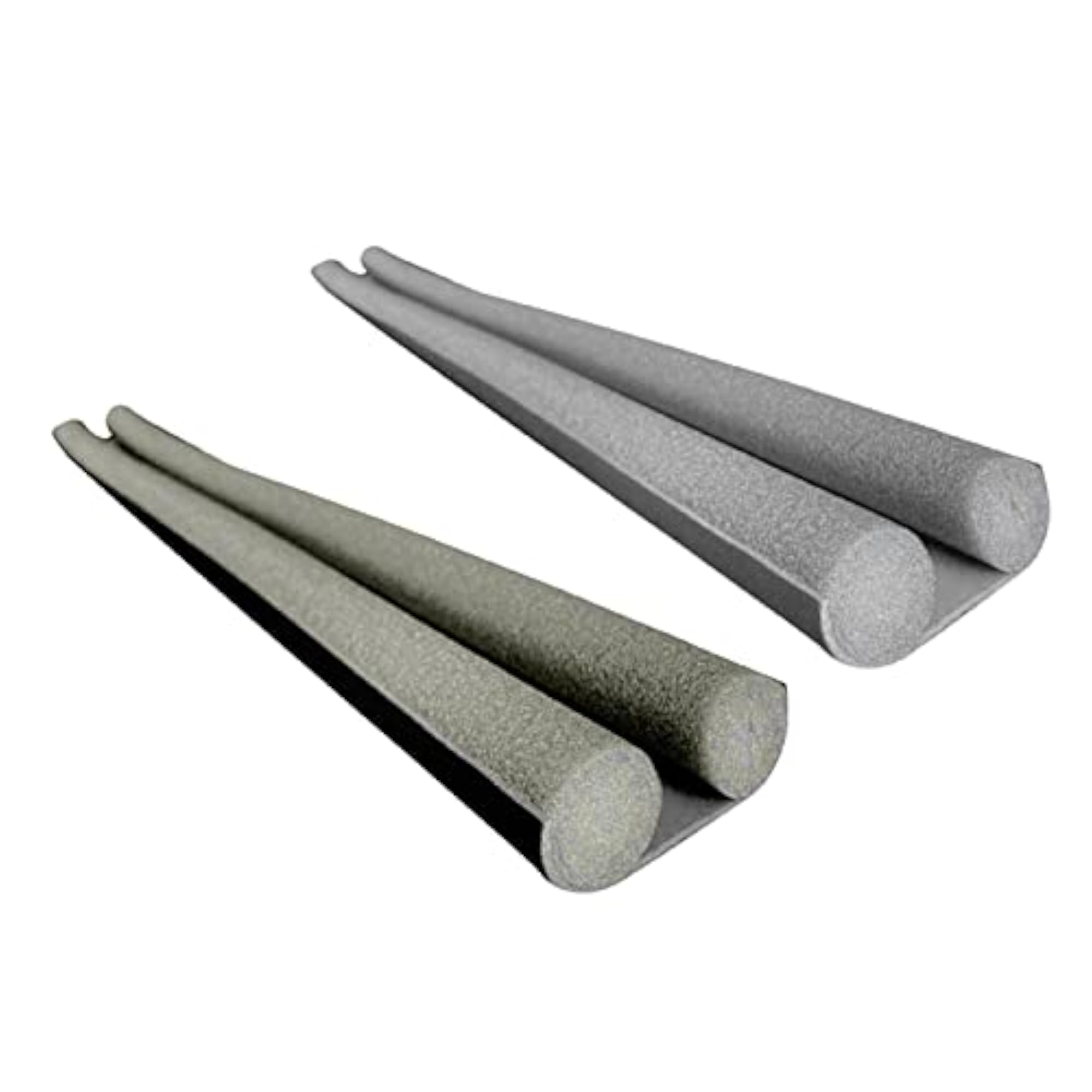 2pcs Door Bottom Seal Strip Draught Excluder, Black & Gray