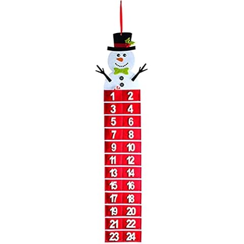 Mrisata Felt Christmas Advent Calendar, Christmas 24 Day Hanging Cloth Advent Calendar, Santa Claus Advent Calendar with Pockets, Reusable Countdown to Christmas Calendar for Kids Cover