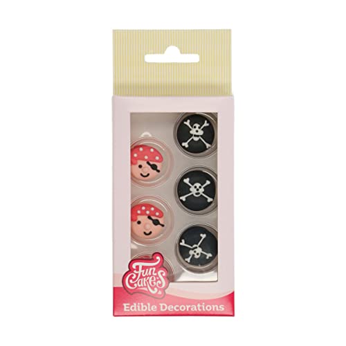 FunCakes Décorations en Sucre Pirates: Prêt à l'emploi pour la décoration de gâteaux, pour les cupcakes, les muffins et autres, Edible Sugar Decorations -...
