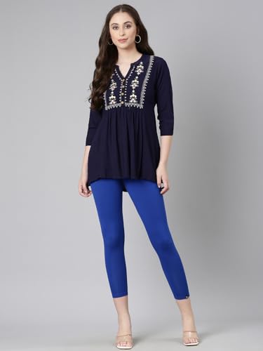 TWIN BIRDS Viscose Elastane Stretch Leggings for Women | Mid Rise Skinny Fit, High Ankle & 7/8 Cropped Length Active Legging