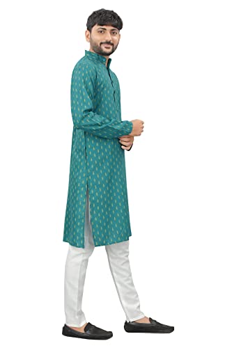 Image of Men's Printed Cotton Blend Full Sleeve Regular Fit Casual Wear Kurta (A-E-367)