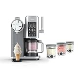 Ninja CREAMi Scoop & Swirl Ice Cream and Soft Serve Maker, Oprah's Favorite Things 2025, 13 Programs, Soft Serve Handle & (4) CREAMi 2-in-1 16oz Pints, Gift for Kids & ALL ages, NC701