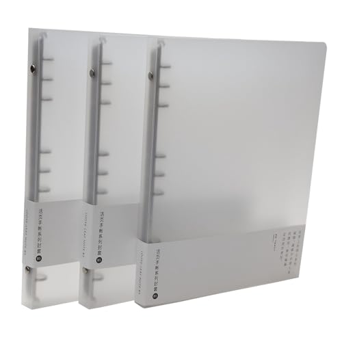 3パックA5A6 B5 PP 6リングバインダーカバー6穴詰め替え可能なPVCノートブックラウンドリングバインダーカバールーズリーフバインダープロテクター（内紙は含まれていません） (B5, 3 白)