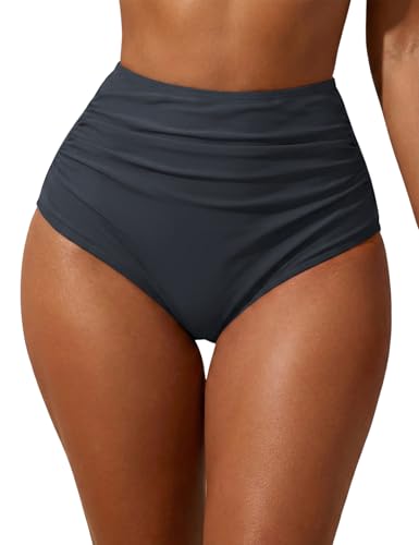 Bas de bikini taille haute anti-glisse culotte tankini froncée et short de bain