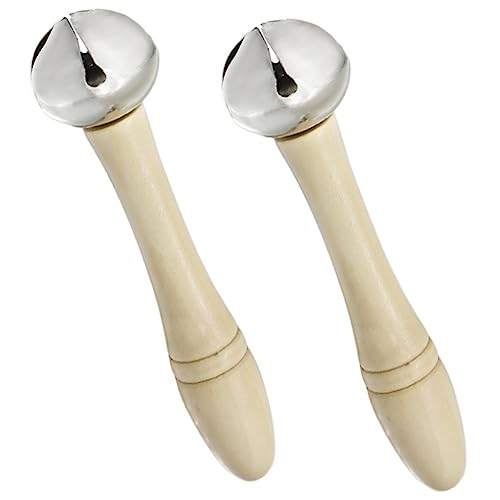 FUNOMOCYA 2pcs Vertical Hand Bell Jingle Bells for Dinner Classroom Sports Events