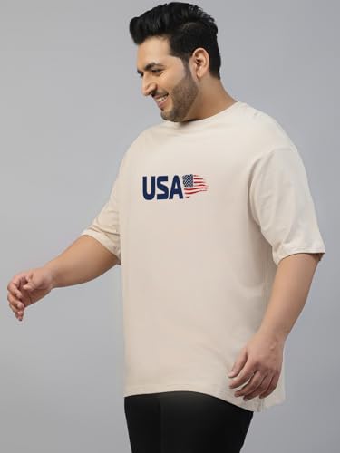 Image of Veirdo Men's Cotton Half Sleeve Plus Size Printed T-Shirts with NY & USA Designs, Stylish Comfortable & Durable Tees, Available in 2XL to 5XL Sizes