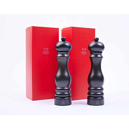 Peugeot Paris u'Select Chef Stainless Steel with Carbon Finish Pepper and Salt Mill Gift Boxed Set, 9-in
