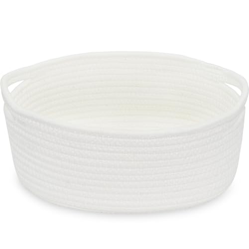 ABenkle Small Woven Basket, Cute Small Basket, Rope Room Shelf Storage Basket, Cat Dog Toys Basket Chest Box, Empty Decorative Gift Basket, 12