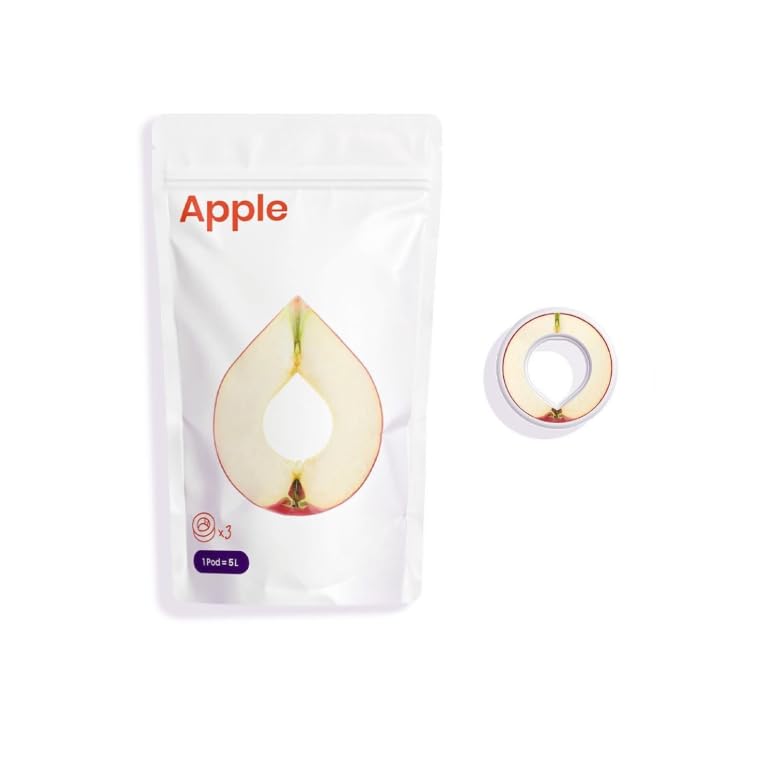 Airarupu Pack de 3 dosettes aromatisées à la pomme avec 0 calorie pour gourde