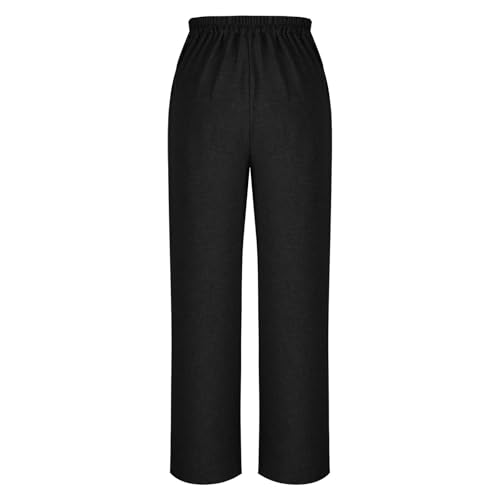 Linen Palazzo Pants for Women High Waist Wide Leg Pants Summer Elastic Workout Trousers Beach Flowy Joggers4
