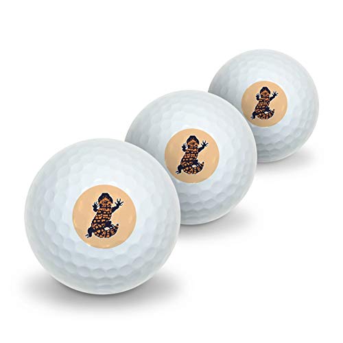 GRAPHICS & MORE Gila Monster Pixel Lizard Novelty Golf Balls 3 Pack