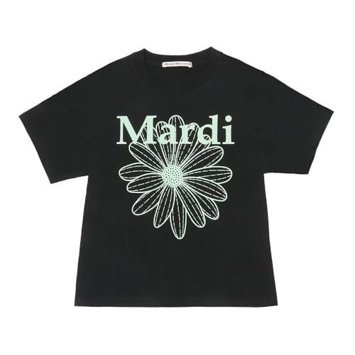 マルディメクルディ MARDI MERCREDI Tシャツ SLIM TSHIRT FLOWERMARDI BLACK MINT 半袖 レディース 韓国 ファッション アパレル [並行輸入品]