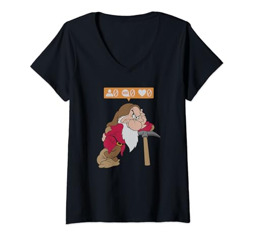 T-shirt Grumpy Disney col V idéal pour un look décontracté