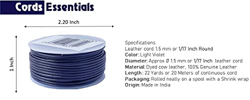 Cords Essentials Round Genuine Leather String Cord, Rope for Jewelry Making Necklaces, Bracelets, Kumihimo Braiding, Wraps - Image 2