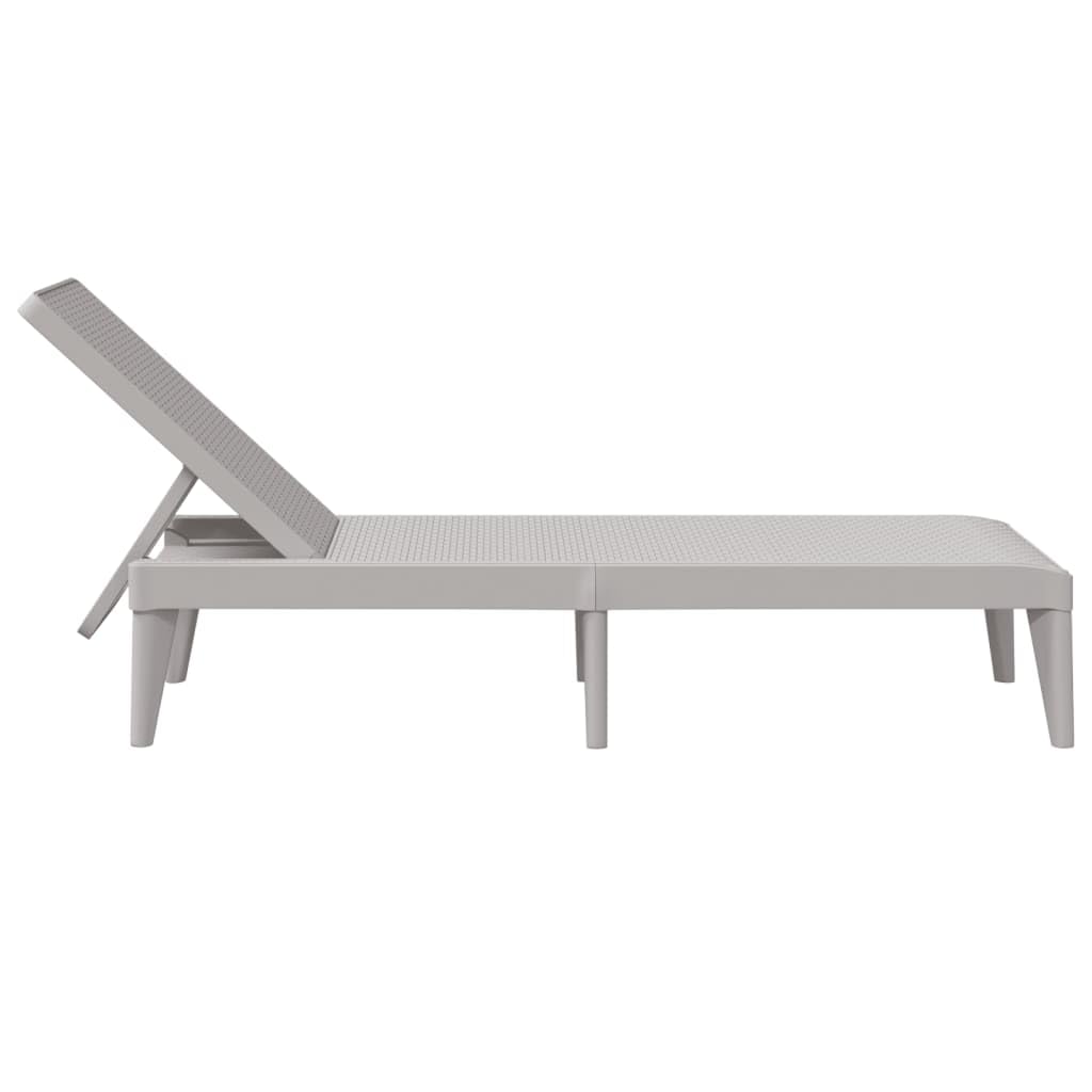 Sonnenliege Grau 186x60x29 cm PP Gartenliege Rattan-Optik
