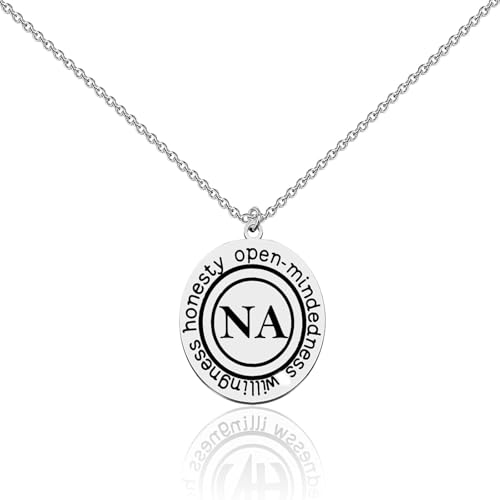 BEKECH Addiction Recovery Gift Symbol Necklace Narcotic Anonymities Addiction Support Necklace Sobriety Gift