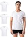 Burnell & Son Unterhemd Herren mit V-Ausschnitt 3er Pack - T-Shirt mit Kurzarm aus Baumwolle Basic Slim Fit Weiss L