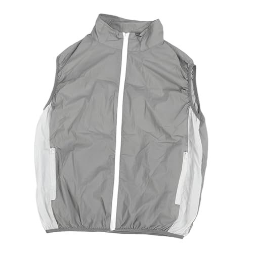 Chaleco con ventilador SIXRUN portátil gris ligero para trabajo al aire libre