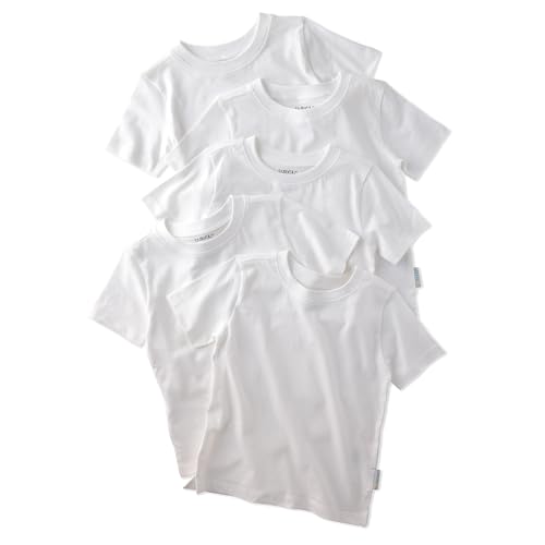 Image of Butterblu Taylor 5-Pack Short Sleeve T-Shirts 100% Organic Cotton | GOTS Certified Organic Cotton for Baby, Toddler Girls, Boys, Unisex, Made to Match Layering Solid Colors