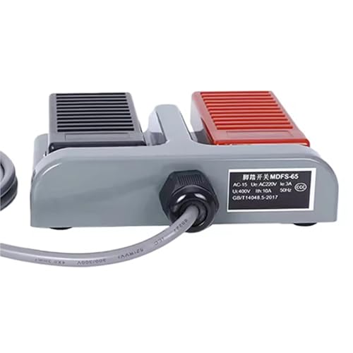 Interruptor de pie de doble pedal MDFS-65 con cable de 3m para control momentaneo de 10A 3