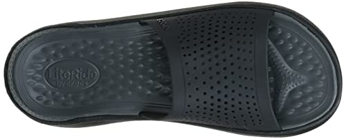 Sandália, Crocs, Literide Slide, Black/Slate Grey, 39, Criança Unissex