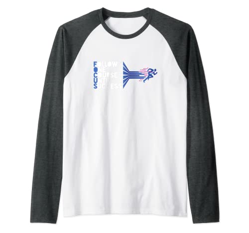 Seguir un curso hasta el éxito Líder de equipo Director de la oficina Camiseta Manga Raglan
