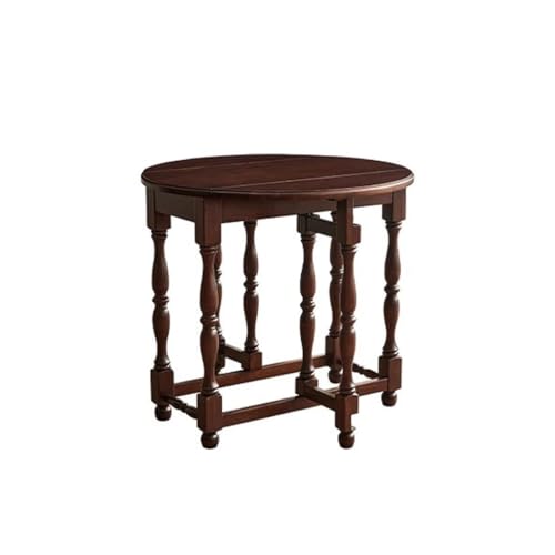 RKVXCJHDR Mesa de Comedor Mesa De Comedor Plegable De Madera Maciza Retro con Balcón Y Café For Sala De Estar, Apartamento Pequeño Mesa de Comedor para Cocina