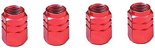 Générique Bouchons de Valve en Aluminium (Lot de 4) pour vélo/Moto/Voiture - Bouchons de Valve Rouges