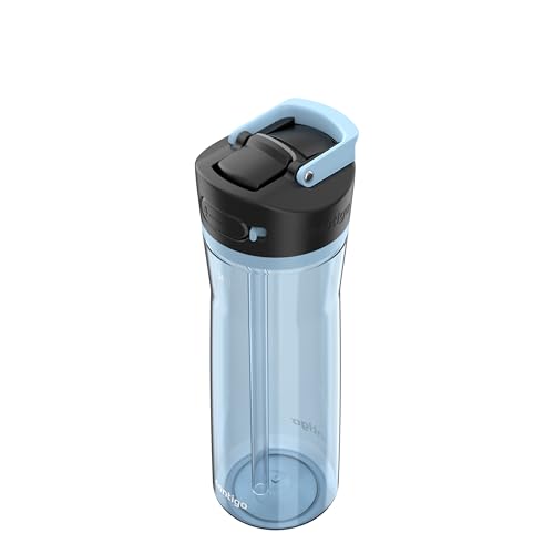 Contigo Ashland 2.0 Leak-Proof Water Bottle with Lid Lock and Angled Straw, Dishwasher Safe, Interchangeable Lid, 24oz, Glacier