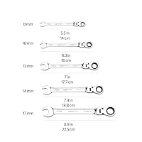 Amazon Basics Flexibles Ratschenschlüssel-Set, metrisch, 5-teilig, 8mm, 10mm, 13mm, 14mm, and 17mm – Ansicht 5