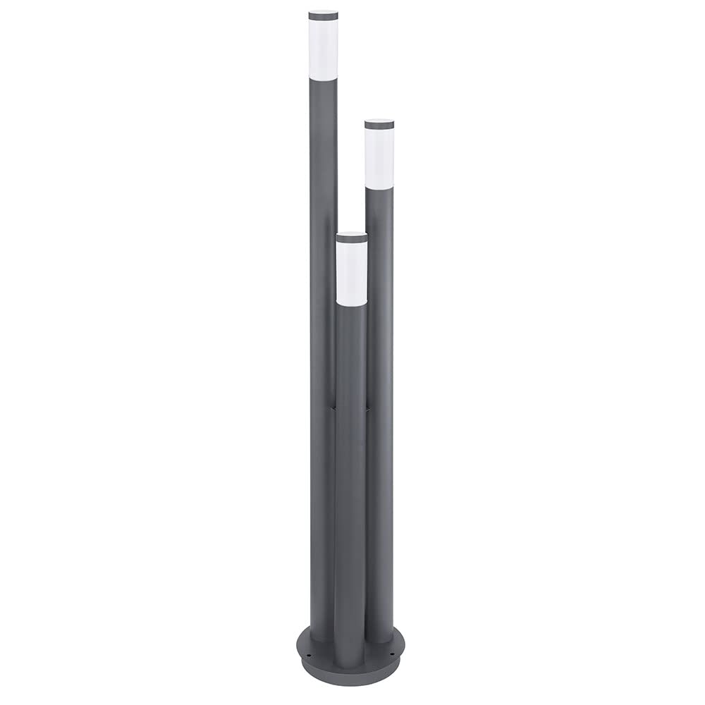 Säulenleuchte für Außen 170 cm Garten Stehlampe Edelstahl Standleuchte Terrasse groß, drei Säulen in anthrazit, E27, Höhe 170 cm