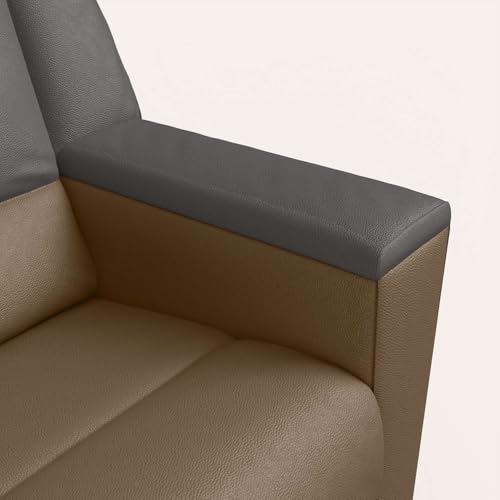 Image of Interio by Godrej Recliner, SumoV2 Manual 1 Seater Fab Leather Recliner, 3-Years Warranty (Tan Grey)