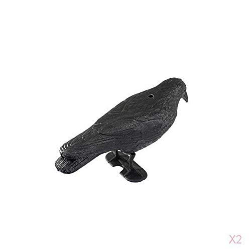 2X Black Crow Decoy Pest Bird Pigeon Control Repellent Garden Scarer Scarecrows-image-33