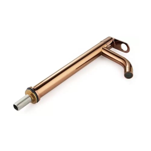 Carnival SS-304 Full Rose Gold Extended Tall Body Basin Pillar Faucet Tap | Tall Pillar Cock Tap with Long Spout | Rose Gold Tap for Wash Basin (12" Inches) for Counter Table Top Washbasin