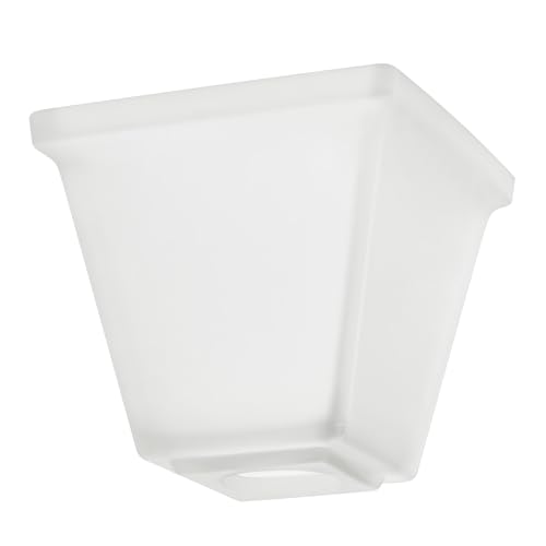 Image of Aspen Creative 23662-64-3,Frosted Square Tapered Glass Shade For Lighting Fixture /Vanity Light /Wall Light /Pendent,Size:5-3 /8 inchW x 5 inchH,Center Hole:1-5 /8 inch,Set of 3