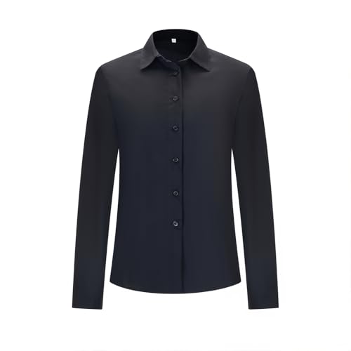 Camisa Camarera Mujer con Mangas LARGAS - Uniforme HOSTELERIA Mujer - S826 (FR/ES, Letras, M, L, Regular, Regular, Negro -1)