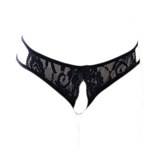 KHUFUZI Ropa interior sexy para mujer, ropa interior de encaje, tangas, lindos, tangas, regalo corto para novia, Negro , M