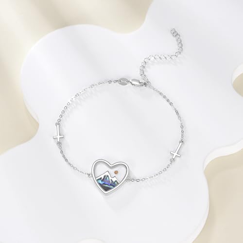 Image of AOBOCO Mustard Seed Bracelet 925 Sterling Silver Cross Bracelets Christian Faith Jewelry Gift for Women